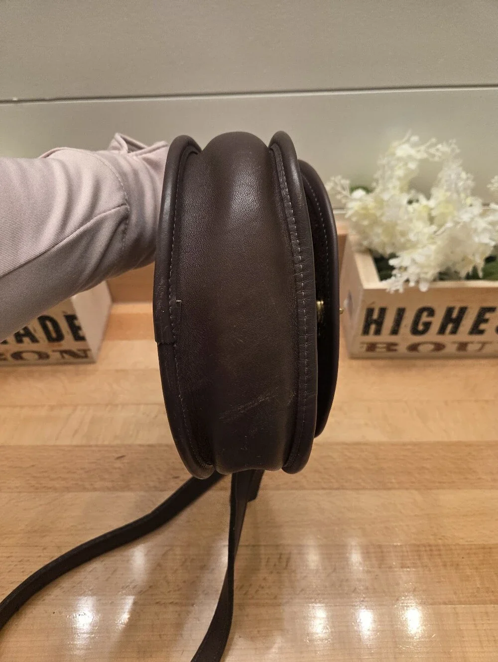 Vintage COACH Watson Mahogany Brown Leather Small Flap Crossbody Bag #9981